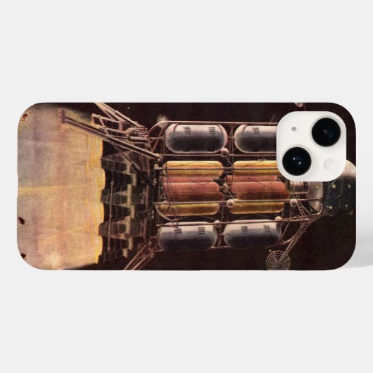 ヴィンテージSFロケットが惑星を爆破 Case-Mate iPhoneケース (裏面 (横))