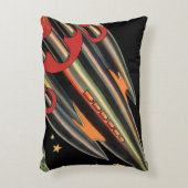 ヴィンテージSFロケット船(宇宙スター) アクセントクッション (正面(垂直))