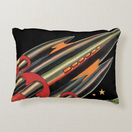 ヴィンテージSFロケット船(宇宙スター) アクセントクッション (裏面)