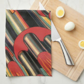 ヴィンテージSFロケット船(宇宙スター) キッチンタオル (四つ折り)