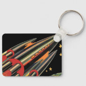 ヴィンテージSFロケット船(宇宙スター) キーホルダー (正面)