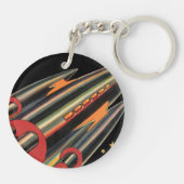 ヴィンテージSFロケット船(宇宙スター) キーホルダー (裏面)