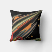 ヴィンテージSFロケット船(宇宙スター) クッション (裏面)