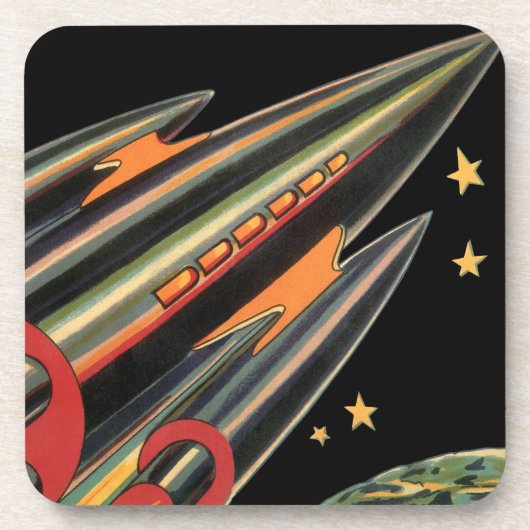 ヴィンテージSFロケット船(宇宙スター) コースター (正面)