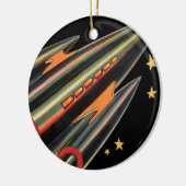 ヴィンテージSFロケット船(宇宙スター) セラミックオーナメント (左)