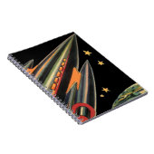 ヴィンテージSFロケット船(宇宙スター) ノートブック (右側)