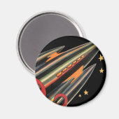 ヴィンテージSFロケット船(宇宙スター) マグネット (正面/裏面)