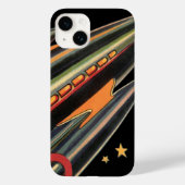 ヴィンテージSFロケット船(宇宙スター) Case-Mate iPhoneケース (裏面)