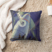 ヴィンテージSFロケット飛行士 クッション (ブランケット)