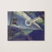 ヴィンテージSFロケット飛行士 ジグソーパズル (横)