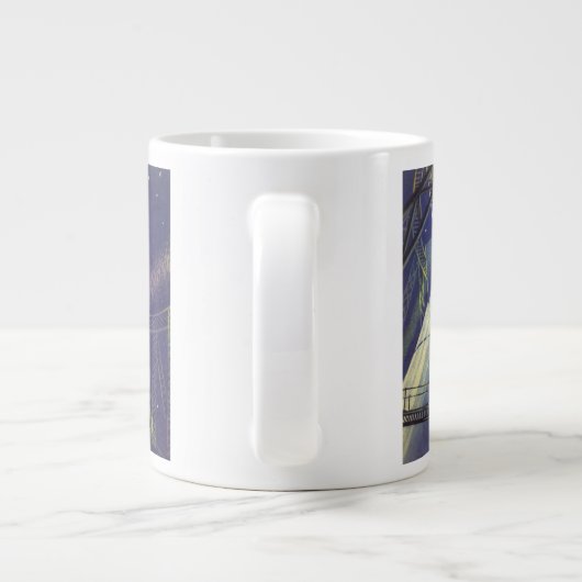 ヴィンテージSFロケット飛行士 ジャンボコーヒーマグカップ (裏面)