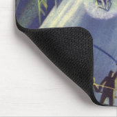 ヴィンテージSFロケット飛行士 マウスパッド (コーナー)