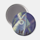 ヴィンテージSFロケット飛行士 マグネット (正面/裏面)