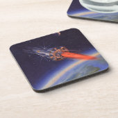 ヴィンテージSFロケット、地球宇宙 コースター (左側)