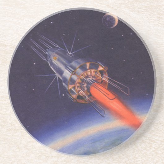 ヴィンテージSFロケット、地球宇宙 コースター (正面)