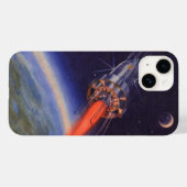 ヴィンテージSFロケット、地球宇宙 Case-Mate iPhoneケース (裏面 (横))