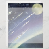 ヴィンテージSFロケット、惑星による宇宙 (正面/裏面)