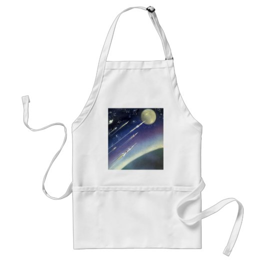 ヴィンテージSFロケット、惑星による宇宙 スタンダードエプロン (正面)