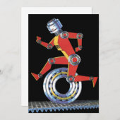 ヴィンテージSFロボットランニングロボットとホイール (正面/裏面)