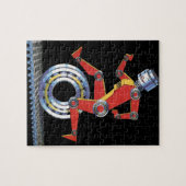 ヴィンテージSFロボットランニングロボットとホイール ジグソーパズル (横)