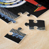 ヴィンテージSFロボットランニングロボットとホイール ジグソーパズル (側面)