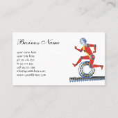 ヴィンテージSFロボットランニングロボットとホイール 名刺 (正面)