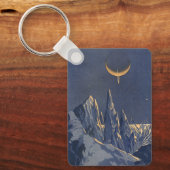 ヴィンテージSF三日月雪惑星 キーホルダー (正面)