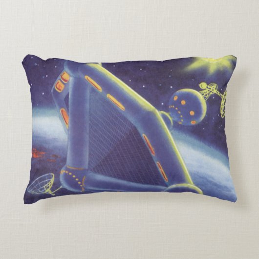 ヴィンテージSF周回宇宙駅 アクセントクッション (正面)
