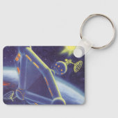 ヴィンテージSF周回宇宙駅 キーホルダー (正面)