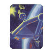 ヴィンテージSF周回宇宙駅 マグネット (縦)