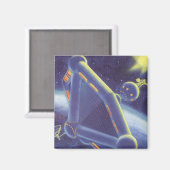 ヴィンテージSF周回宇宙駅 マグネット (正面/裏面)