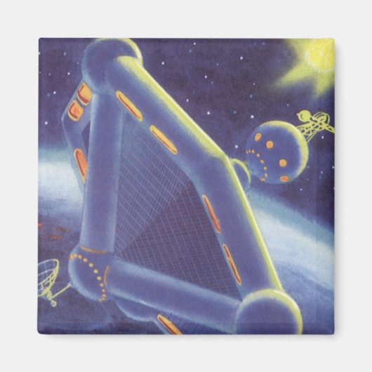 ヴィンテージSF周回宇宙駅 マグネット (正面)