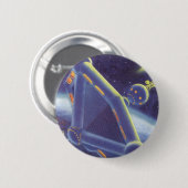 ヴィンテージSF周回宇宙駅 缶バッジ (正面&裏面)