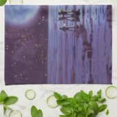 ヴィンテージSF地球ローバーエイリアンオンムーン キッチンタオル (折り畳み)