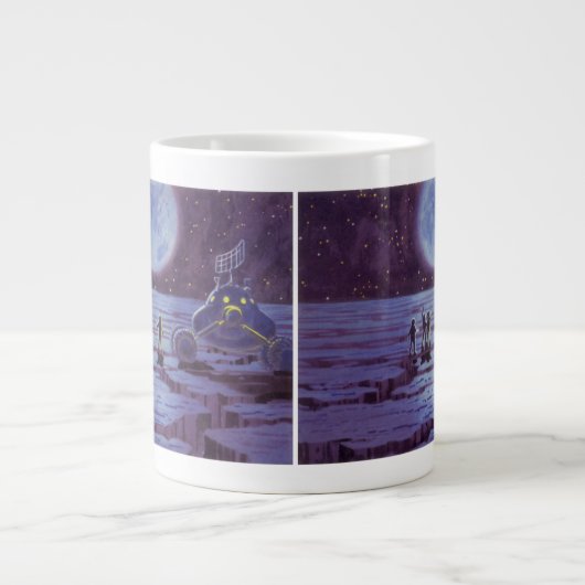 ヴィンテージSF地球ローバーエイリアンオンムーン ジャンボコーヒーマグカップ (正面)