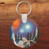 ヴィンテージSF外国人惑星とエイリアン キーホルダー (正面)