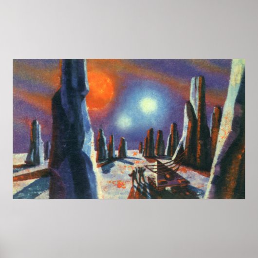 ヴィンテージSF外国人惑星とエイリアン ポスター (正面)