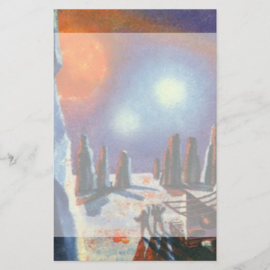 ヴィンテージSF外国人惑星とエイリアン 便箋 (正面)