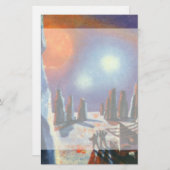 ヴィンテージSF外国人惑星とエイリアン 便箋 (正面/裏面)