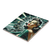 ヴィンテージSF女性イラストレーション タイル (側面)