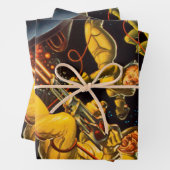 ヴィンテージSF宇宙ウォーク宇宙飛行士キャンヴ ラッピングペーパーシート (インサイチュ)