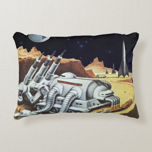 ヴィンテージSF宇宙月面駅 アクセントクッション (正面)