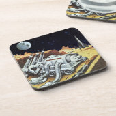 ヴィンテージSF宇宙月面駅 コースター (左側)