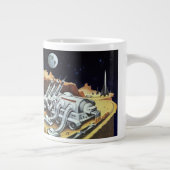 ヴィンテージSF宇宙月面駅 ジャンボコーヒーマグカップ (右)