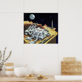 ヴィンテージSF宇宙月面駅 ポスター (キッチン)