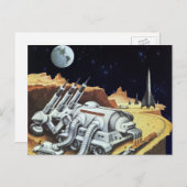 ヴィンテージSF宇宙月面駅 ポストカード (正面/裏面)