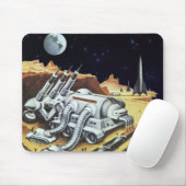 ヴィンテージSF宇宙月面駅 マウスパッド (マウス)