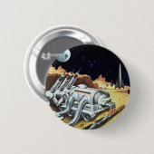 ヴィンテージSF宇宙月面駅 缶バッジ (正面&裏面)