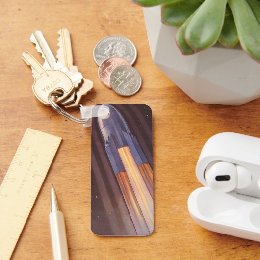 ヴィンテージSF宇宙船ロケット キーホルダー (デスク)