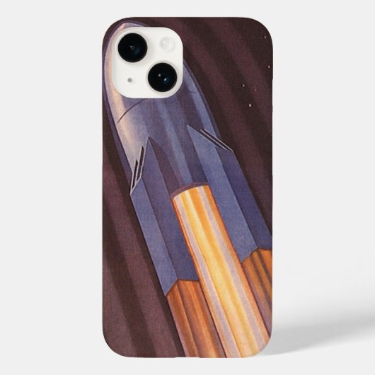ヴィンテージSF宇宙船ロケット Case-Mate iPhoneケース (裏面)